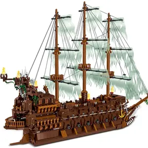 MORK 031013 3658 adet uçan hollandalı Corsair korsan gemisi oyuncak inşaat blokları DIY tuğla modeli oyuncak çocuklar için birleştirin