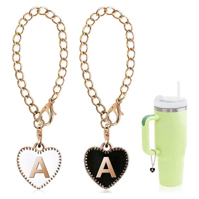 Gratis Monster Hot Selling Water Cup Accessoires Hart Stijl Tumbler Charms Letter Charm Accessoires Voor Water Cup