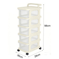 Étagère de rangement mobile à 5 niveaux pour snacks, en plastique, multi-étages, du sol au plafond, pour chambre et salon