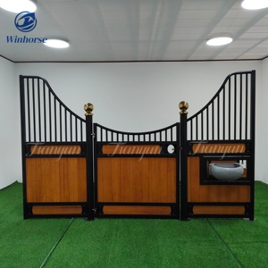 पर्यावरण के अनुकूल बांस मॉड्यूलर हॉर्स स्टाल पैनल गैल्वेनाइज्ड फ्रेम आधुनिक प्रीफैब घोड़े स्थिर मोर्चों - Product Image 2