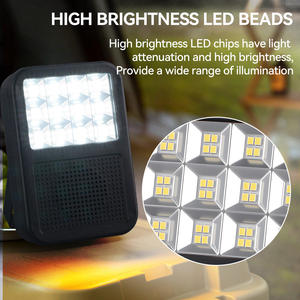 Lampe Solaire d'Urgence Haute Luminosité Étanche IP63 avec Haut-Parleur, Batterie Rechargeable au Lithium Fer Phosphate 3.7V 2000mAh - Product Image 3