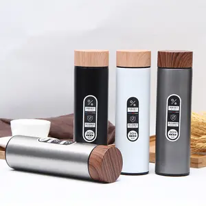 Stainless Steel Termos/Stainless Steel Vacuum Flask/Kayu Penutup Grain Botol Air