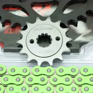 Motorcycle Transmissions 420/428/428H/520/530/525 Green Sprocket Chain Kit For Motorcycles