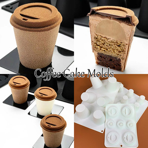 Cetakan silikon cangkir kopi 3D Cross-Border FCM untuk Kue Mousse dan memanggang coklat alat kue Premium - Product Image 3