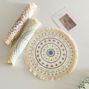 Posavasos Redondo de Tela Tejida Estilo Rústico Ecológico Dericsson para Cocina y Hogar con Aislamiento Térmico y Función Anti-escaldaduras - Product Image 1