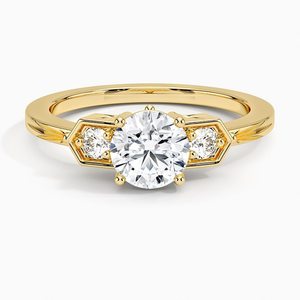 Anillo de Compromiso de Moda en Color Dorado con Diamantes Brillantes, Estilo Romántico, Regalo de Joyería para Mujer - Product Image 3