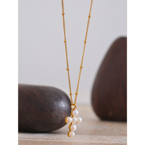 JINYOU 4290 <span class=keywords><strong>Collana</strong></span> di Lusso in Acciaio Inossidabile con Perla Naturale, Gioiello Elegante e Impermeabile per Signore - Product Image 2