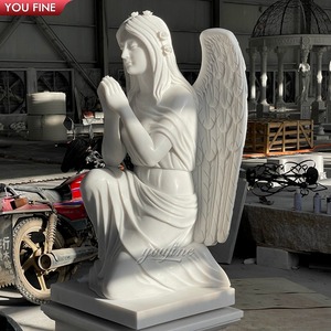 Statua <span class=keywords><strong>di</strong></span> Angelo Inginocchiato in Marmo a Grandezza Naturale Personalizzata per Chiesa, Vasca <span class=keywords><strong>di</strong></span> Battesimo Sacra - Product Image 6