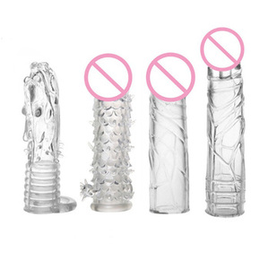Préservatif en silicone transparent réutilisable, housse <span class=keywords><strong>de</strong></span> protection lavable, boîte <span class=keywords><strong>de</strong></span> jouets sexuels pour homme, ensemble complet - Product Image 3