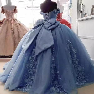 Vestido de Noche para Actuación de <span class=keywords><strong>Bel</strong></span> <span class=keywords><strong>Canto</strong></span>, Azul, Hombros Descubiertos, Elegante, Falda de Cintura Alta - Product Image 3