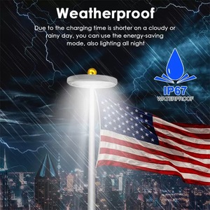 Lámpara <span class=keywords><strong>Solar</strong></span> para Jardín y Mástil de Bandera, 136 LED, IP65, Portátil, Lámpara Colgante para Mástil de Bandera - Product Image 5