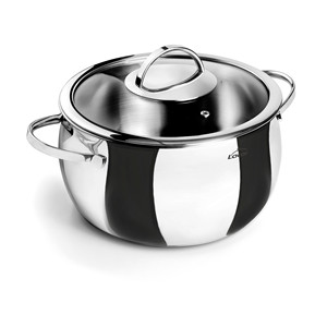 Pentola per zuppa Lacor in acciaio inox da 24 cm con coperchio per cucinare brodo e zuppe - Product Image 1