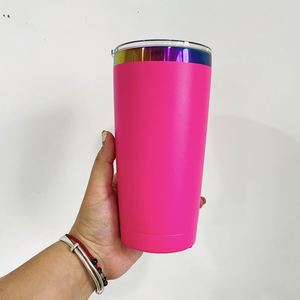 8pack Custom logo Holographic rainbow Plated <b>Macarone</b> Powder Coated 20oz Stainless Steel Tumbler for Laser Engraving - Product Image 3