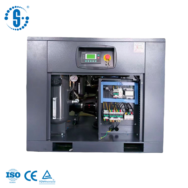 Power Frequency Lubricated Air High Efficiency Screw Compressor for Industrial Construction 380V/50Hz Fixed Speed Operation