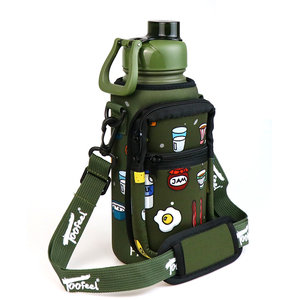 Botella de agua de doble pared a prueba de fugas de acero inoxidable, frasco de vacío portátil de viaje caliente con funda en <span class=keywords><strong>allibaba</strong></span>, diseño creativo, 1L - Product Image 1