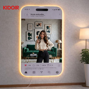Miroir de maquillage éclairé par LED Kidoir, design smartphone, interface Instagram personnalisée, table de maquillage pour chambre à coucher, vente en gros OEM - Product Image 1