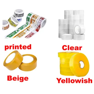 48Mm Bag Sealed Packing Natural Rubber Adhesive Plastic Yellow Clear Opp Tape For Strapping