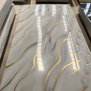 Lastra di Marmo <span class=keywords><strong>PVC</strong></span> ad Alta Densità e Alta Qualità, Piastrella <span class=keywords><strong>in</strong></span> <span class=keywords><strong>PVC</strong></span> Effetto Marmo, Pannello Murale UV, Carta da Parati/<span class=keywords><strong>Pannelli</strong></span> Murali - Product Image 1