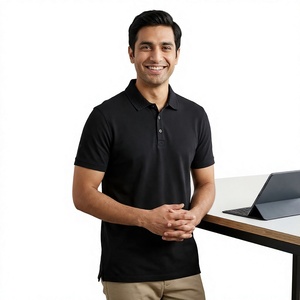Polo pour hommes personnalisé avec logo OEM, col imprimé, tricoté, prix de gros, collection 2026 - Product Image 1