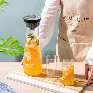 Pichet à eau froide en verre épais de style japonais 1200 ml, résistant à la chaleur, pour jus et thé, idéal pour les fêtes - Product Image 4