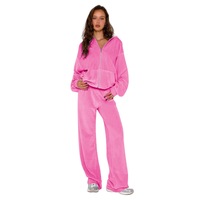 Survêtement Deux Pièces en Velours Africain Grande Taille pour Femme avec Logo Personnalisé, Comprenant Veste à Capuche et Pantalon de Jogging Assortis