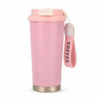 Gobelet isotherme à double paroi en acier inoxydable personnalisé de 500 ml, anti-fuite, avec poignée