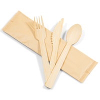 Ensemble de couverts jetables en bambou de luxe de 170mm couverts de voyage écologiques et biodégradables pour le camping comprend une fourchette à couteau pour la nourriture