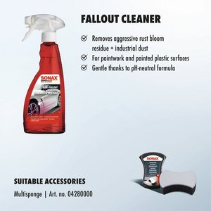 Nettoyant de qualité supérieure Falloutcl pour surfaces, éliminateur de rouille 500ml, formule à action rapide pour la poussière de frein et la rouille sur les jantes en alliage - Product Image 2