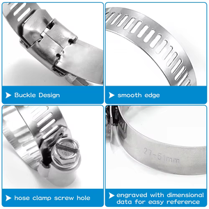 ห่วงคอสเตนเลสสตีลที่มาจากผู้ผลิตพร้อมตัวหนีบท่อระบบการวัดเมตริก - Product Image 4