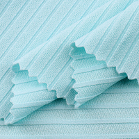 Tissu tricoté piqué rayé teint 210g, maille extensible, 88% polyester, 12% élasthanne, pour vêtements de costume