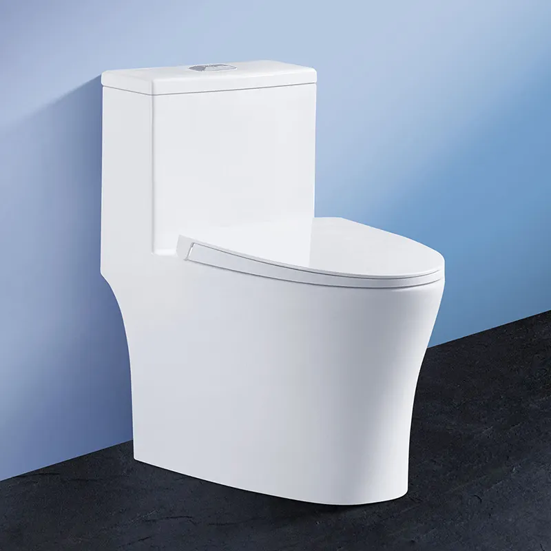 Kualitas Tinggi Putih Bulat Kamar Mandi Keramik Satu Potong Toilet Mangkuk Mencuci Toilet Tanpa Bingkai