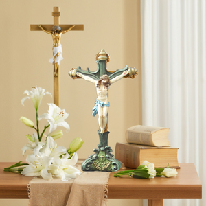 Cruz Religiosa de Jesús, Hecha a Mano con Poliresina Artificial, Pintada a Mano, Estilo Souvenir FC804-299, Cruz Religiosa Artificial - Product Image 4