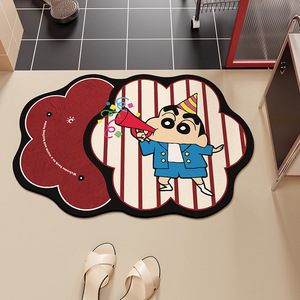 Tapis de sol en terre de diatomée Shin Chan, forme originale, antidérapant, absorbant, pour salle de bain, toilettes, entrée, usage domestique - Product Image 2