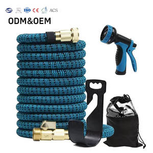 Tuyau d'arrosage de jardin rétractable en plastique ABS léger et extensible haute pression, avec tube intérieur en latex 3 couches, prix usine - Product Image 1