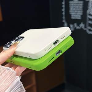 Coque de téléphone en silicone liquide compatible avec iPhone X à 15 Pro Max, cadre électro-plaqué, protection pour 14 Plus - Product Image 4