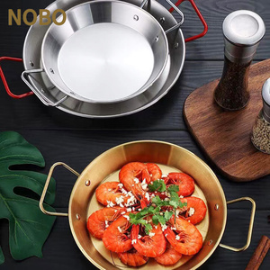 Gold or Sliver Stainless Steel Seafood <strong>Paella</strong> Pot Spanish Skillet Frying <strong>Pan</strong> for Nordic Household Fancy Restaurant - Product Image 2