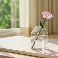 Rose en verre de Murano faite à la main, fleur artificielle, idéale pour la fête des mères, la Saint-Valentin, la décoration de la maison, du bureau ou du bureau à domicile