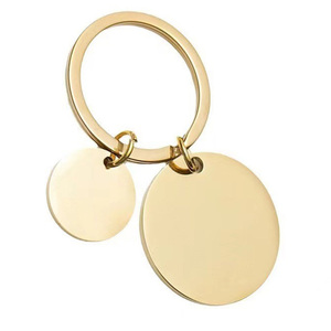 Porte-clés rond en acier inoxydable personnalisé de sortie d'usine avec <span class=keywords><strong>lithographie</strong></span> de polissage double face et logo laser d'impression UV - Product Image 3