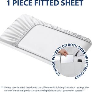 ベッドシーツセット中国綿100 2004001000スレッドカウント無地シーツセット4個寝具シーツセットフルサイズホワイトコットン - Product Image 5