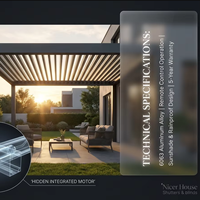 Pergola 10x10 pieds avec persiennes d'intimité, pavillon de jardin extérieur, pergola à persiennes en aluminium pour patio arrière