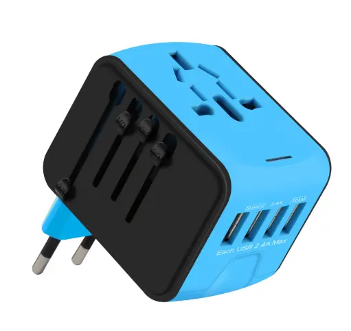 Adattatore da viaggio universale per porta 4USB con spina EU AU US UK Multi 4porte usb presa adattatore di alimentazione All in one Type C