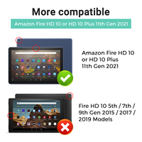 Étui pour enfants HGD anti-choc avec poignée et support pour Amz Kindle Fire HD 10'' & 10 Plus 2021, coque ultra fine en mousse EVA légère