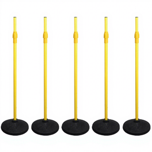 Poteau d'entraînement télescopique, marqueur jaune en PVC, équipement <span class=keywords><strong>de</strong></span> sport pour le <span class=keywords><strong>football</strong></span>, le basketball, le volleyball, examen d'entrée au lycée - Product Image 1