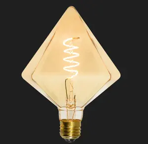 OEM特殊形状LED装飾電球G95ダイヤモンドフィラメント電球琥珀色ストレートフィラメントランプ