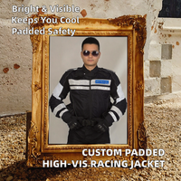 Veste de course moto sportive pour homme, personnalisable, respirante, rembourrée, haute visibilité, en tissu Oxford, manches longues, OEM