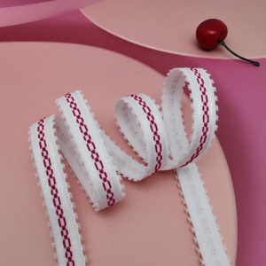 Bande élastique tricotée en nylon/polyester, prix d'usine, blanc/noir/rose, en stock, bande élastique pour ceinture - Product Image 1