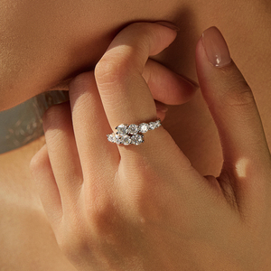 925 Sterling <b>Silver</b> High-End Luxury Moissanite Geometric Eternity Band <b>Ring</b> for Women Wedding Engagement <b>Statement</b> Jewelry - Product Image 2