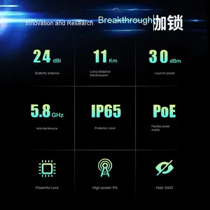 Comfast e319 av2 ponte di rete <span class=keywords><strong>Wireless</strong></span> all'aperto Gigabit 900m di collegamento punto-punto a lunga distanza con 5.8g ad alta potenza CPE - Product Image 3