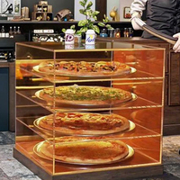 Support à pizza en acrylique à 4 niveaux, vitrine à gâteaux en acrylique transparent, boîte de présentation transparente