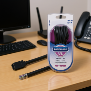 สายเคเบิลไอเอสดีเอ็น แบโนริจ ทีเลคอม 10 เมตร สีดำ หัวต่อ RJ45 ตัวผู้-ตัวเมีย - Product Image 3